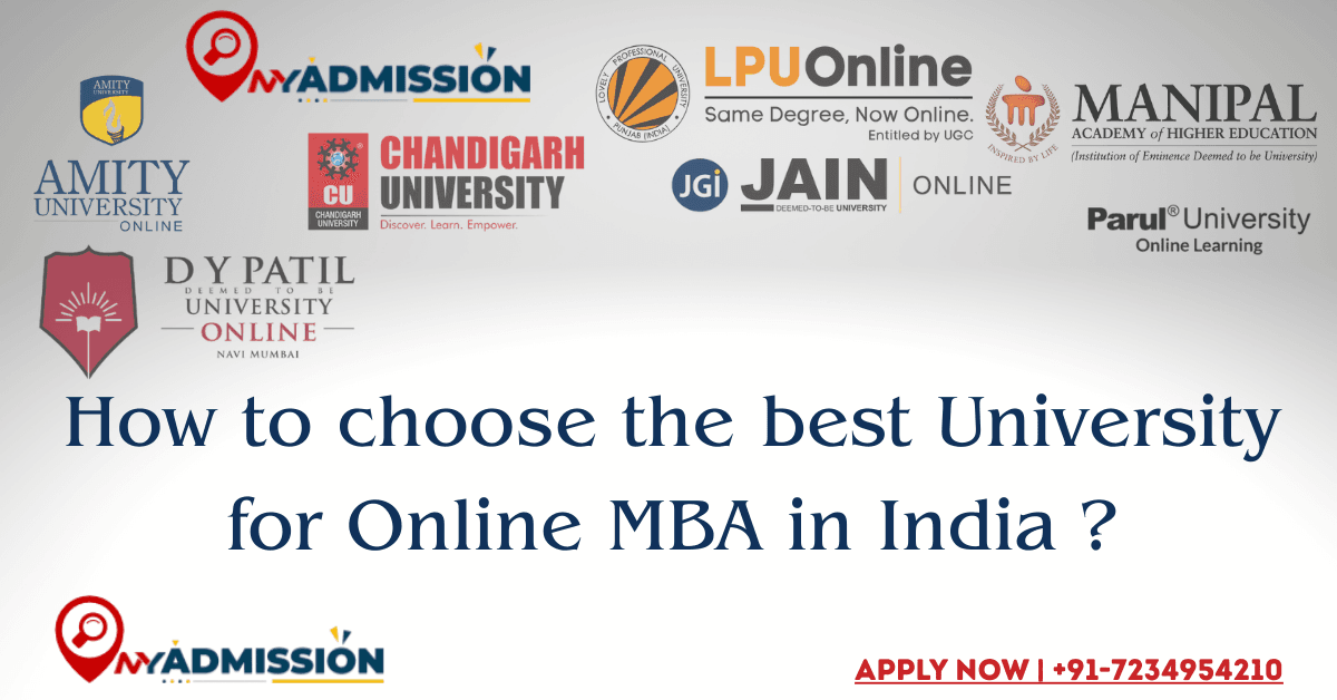 How to choose the best University for Online MBA in India